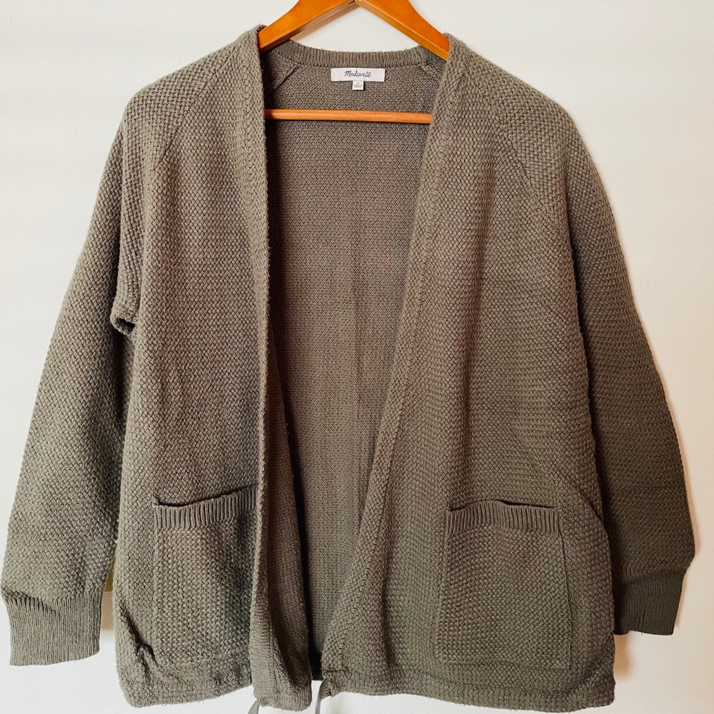 Madewell Green Cardigan Sweater - small